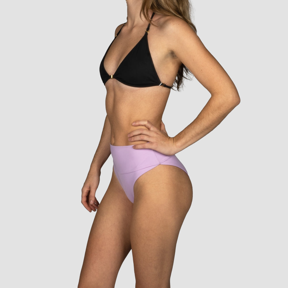 Lili High Waisted Mauve Bikini Bottoms