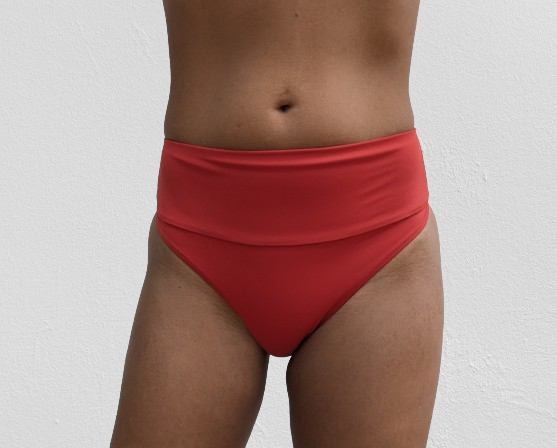 Bas De Bikini Rouge Taille Haute Lili