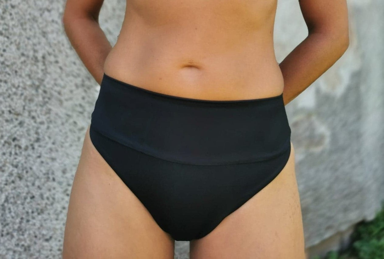 Bas De Bikini Noir Taille Haute Lili