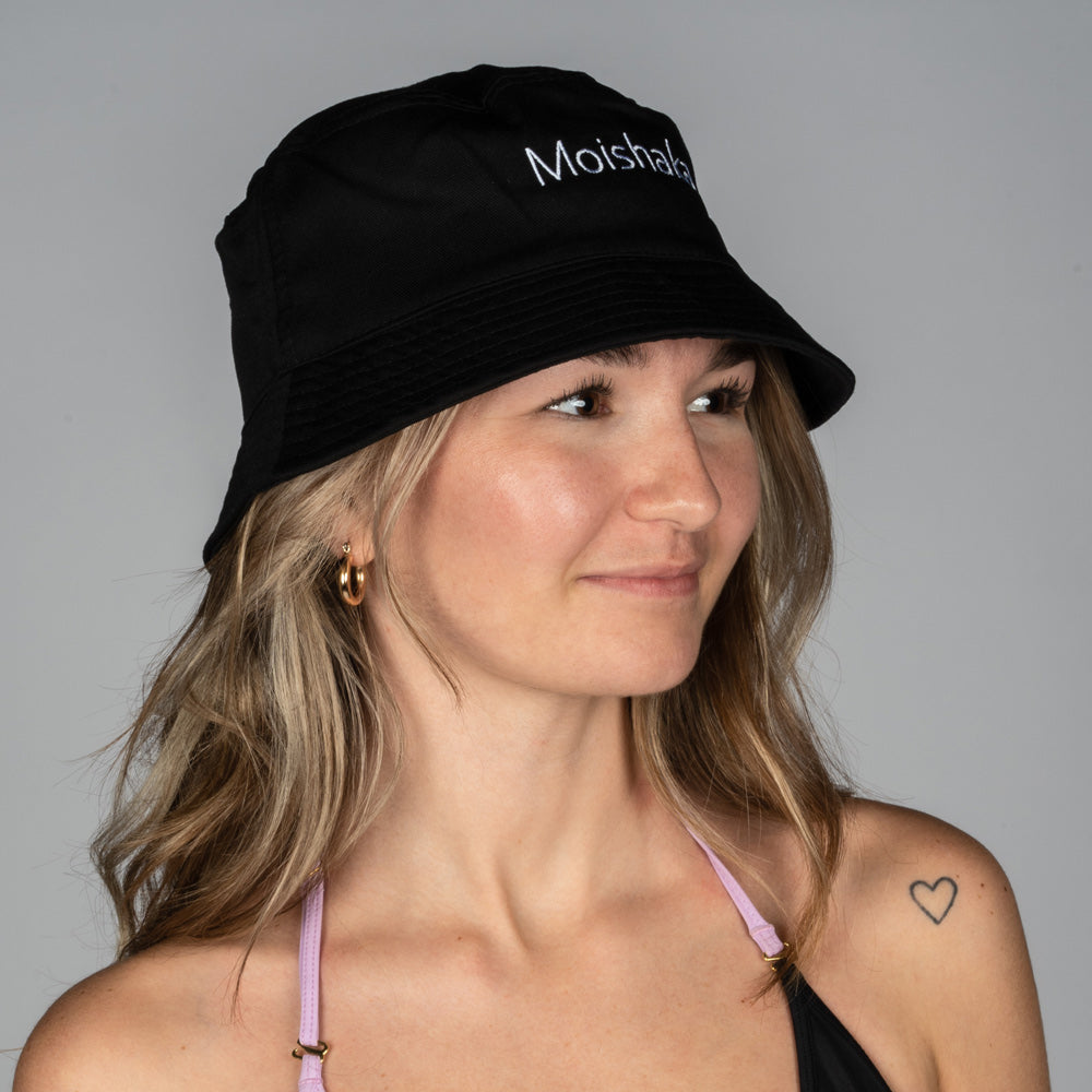 Moishaka Design Bucket Hat Eco Friendly Made with 100% Recycled Polyester Black