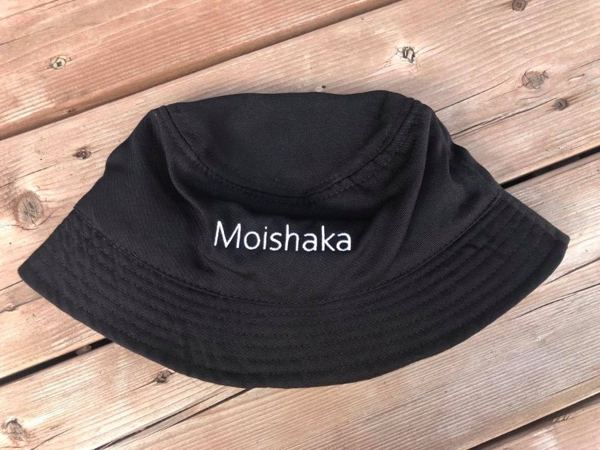 Moishaka Design Bucket Hat Eco Friendly Made with 100% Recycled Polyester Black